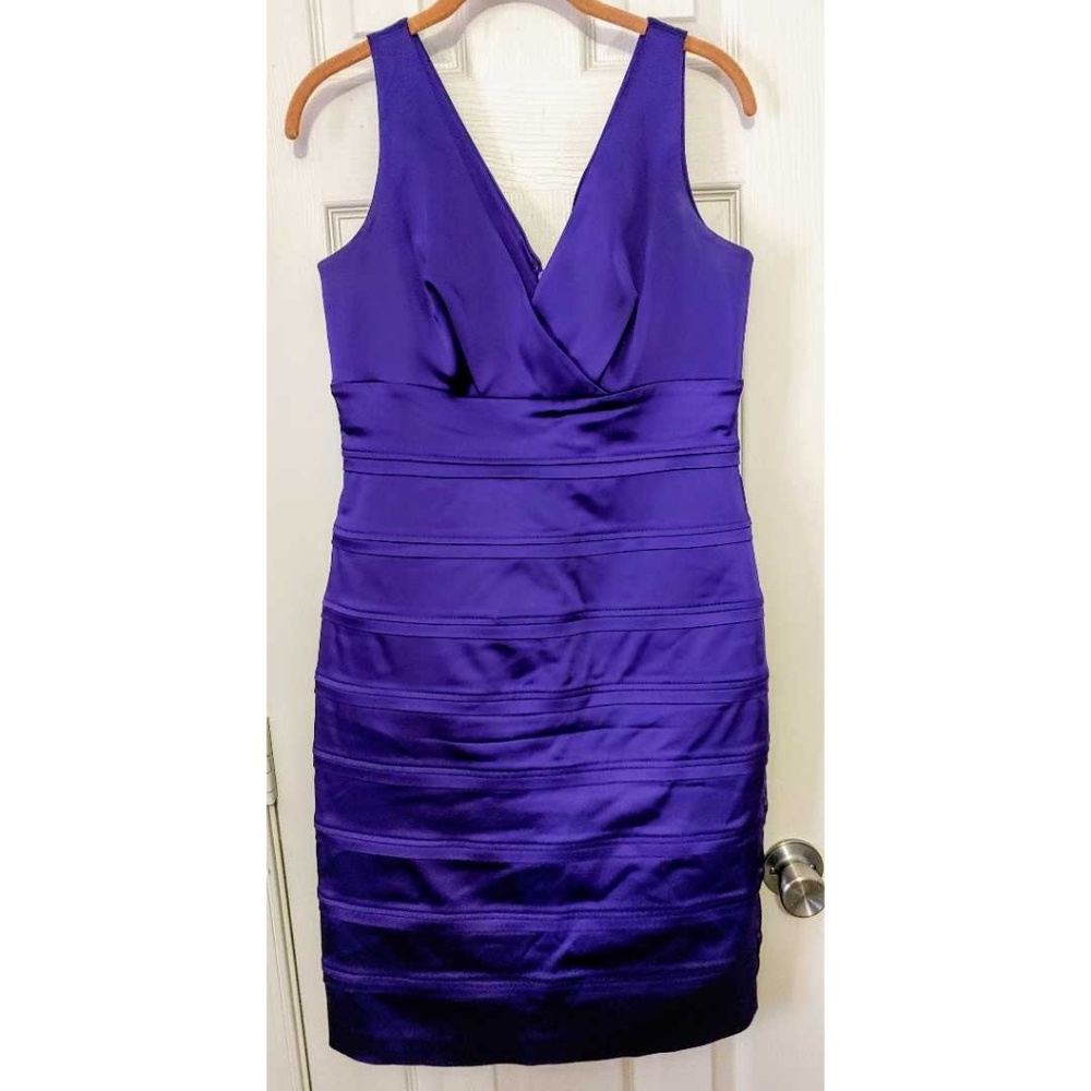 Size 8 Purple Calvin Klein Satin Dress